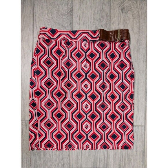 Michael Kors Dresses & Skirts - Michael Kors Geometric Print Skirt Pink Navy Blue Size 10